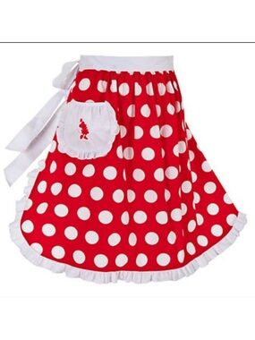 Minnie Mouse Disney World Red and White Polka Dot Retro Apron